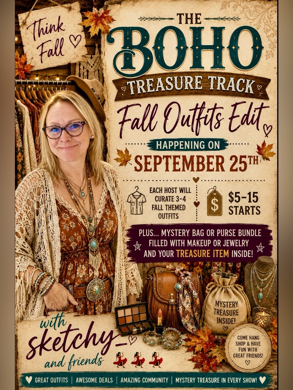 Boho Treasure Track Train 🚂! Sept 25th!! Fall outfits edit!